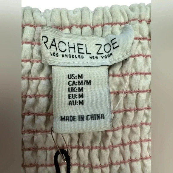 Rachel Zoe NWT Linen Blend Crop Tank Tie Up Floral Pink/White/Gold Size Medium - Picture 7 of 8